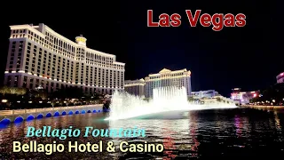 Las Vegas Travel, 4th of July at Bellagio Fountain to Bellagio Hotel & Casino in 4k Walk Tour.