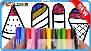 🎨 IceCream Glitter Colors Coloring Pages for Kids: Sparking Creativity and Learning 🌈 Akn Kids House