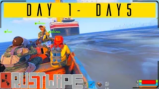 A Zergs Wipe Journey | Dominating Wipe DAY! | Chapter 1 - Day 1 - 5 (rust console) (ENDED SEASON)