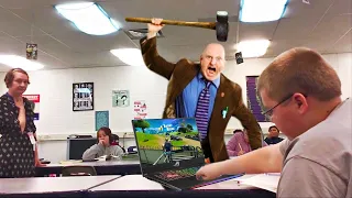 kid CAUGHT playing Fortnite in school.. (EXPELLED)