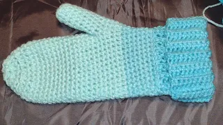 left handed crochet mittens for adults part 1