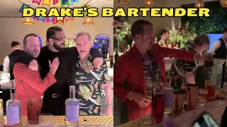 Breaking Bad Co-Stars Bryan Cranston and Aaron Paul Make Cocktails at Drake's Birthday Party