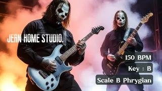 Guitar Backing Track Rock Style in Scale B Phrygian   150 BPM 4/4