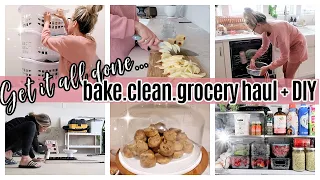 *NEW* GET IT ALL DONE GROCERY HAUL, FOOD PREP BAKING, DIY + CLEAN WITH ME TIFFANI BEASTON HOMEMAKING