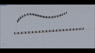 Make Curve Handrails by Flow command in Rhino