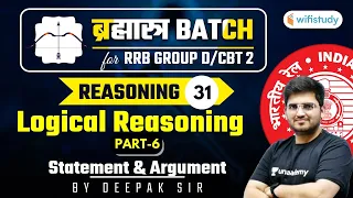 10:15 AM - RRB Group D/CBT-2 2020-21 | Reasoning by Deepak Tirthyani | Logical Reasoning (Part-6)