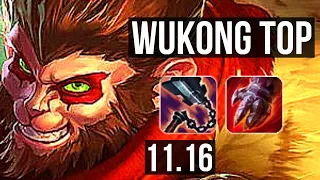 WUKONG vs TEEMO (TOP) | Rank 5 Wukong, 1.8M mastery, 9/1/1, 600+ games | NA Challenger | v11.16