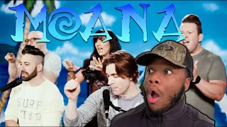 FIRST TIME REACTING TO  VoicePlay - MOANA MEDLEY Feat. Rachel Potter