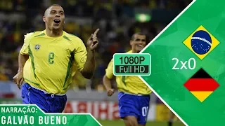 Brasil 2x0 alemanha - NARRAÇÃO EMOCIONANTE DE GALVÃO BUENO - Copa do Mundo Final 2002