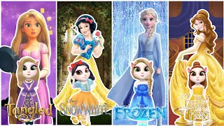 Frozen Elsa VS Rapunzel Vs Snow white Vs Bella makeover by My Talking Angela | New Cosplay