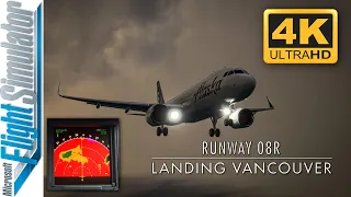 4K ULTRA GRAPHICS | EXTREME WEATHER landing Vancouver Canada🇨🇦| Microsoft Flight Simulator 2020