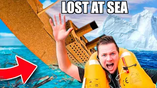 BOX FORT TITANIC! 24 Hours LOST At SEA! (THE MOVIE)