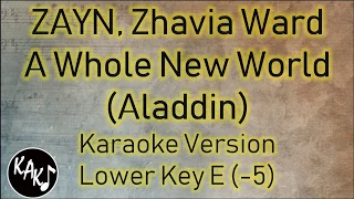 ZAYN, Zhavia Ward - A Whole New World Karaoke Lyrics Instrumental Cover Lower Key E