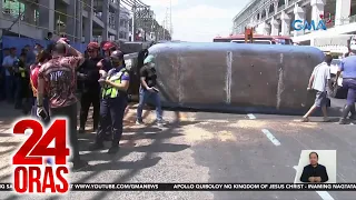 Jeepney, tumaob nang salpukin ng isa pang jeepney; 8 sugatan | 24 Oras