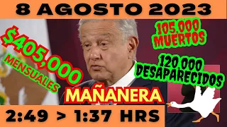 💩🐣 Conferencia de prensa matutina *Martes 8 de Agosto 2023* Presidente AMLO de 2:49 a 1:37.