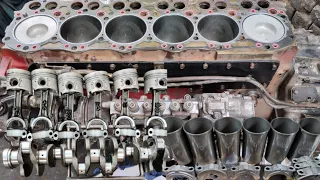 Rebuilding of Old Hino Trucks 6 Cylinder Diesel Engine Repair and Completely Engine Parts Cleanings|