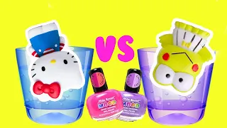 Hello Kitty and Friends DIY Color Changing Nail Polish Custom! Crafts for Kids with Dolls