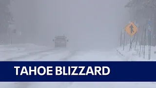 Lake Tahoe blizzard: Several feet of snow in the Sierra