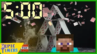 5 Minute Minecraft falling cards Timer with beautiful music and alarm. For classrooms and Zoom