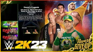 WWE 2K23 Showcase Council of Legends John Cena vs Steve Austin vs Hulk Hogan vs Bruno Sammartino