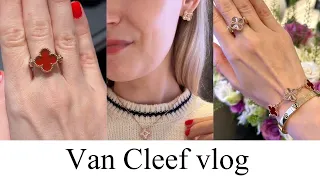 VAN CLEEF SHOPPING VLOG - Carnelian, Guilloche & Diamond | VCA reversible ring | VCA pendant