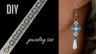 beaded bracelet. beaded earrings. jewelry making tutorial.