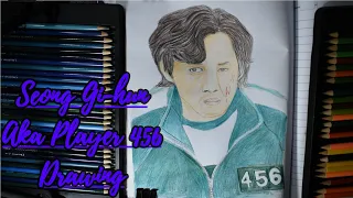 Squid Game Drawing  Seong Gi-hun Aka Player 456 Drawing - Timelapse