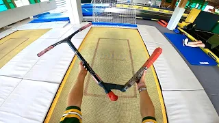 INSANE TRAMPOLINE SCOOTER TRICKS.