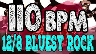 110 BPM - Blues Rock Shuffle #1  - 12/8 Drum Track - Metronome - Drum Beat