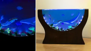 Handmade magical "lost mermaid" Night lamp - Diy resin art (diorama)