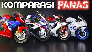 KOMPARASI PANAS MOTOR GEDE 1000CC/DIECAST MOTORCYCLE COMPARISON SCALE 1/12 YAMAHA SUZUKI BMW HONDA