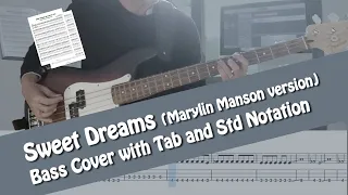 Marilyn Manson - Sweet Dreams - Bass cover and Tutorial with Tab and Std Notation