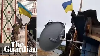 Ukrainian flags raised in territories ‘annexed’ by Russia