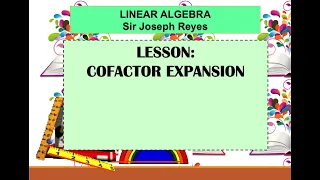 COFACTOR EXPANSION | LINEAR ALGEBRA | TAGLISH