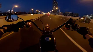 Evening Highway Ride 2020 Harley Iron 883