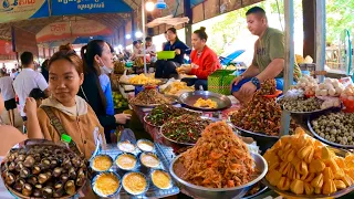 Famous Countryside Cambodian Street Food | Roasted Fish, Chicken, Frog, Fruit, Snail, & More