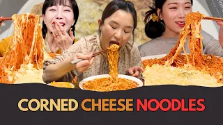 Super Spicy Fire Noodle with Corn Cheese Mukbang Compilation!!!