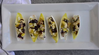 Endive Bites with Pear, Blue Cheese, and Pecans
