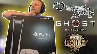 QUIN UNBOXES PS5! + Tests some games (Demon's Souls, Ghost of Tsushima, Path of Exile)