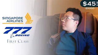 $45 First Class on Singapore Airlines | NRT-LAX | B777