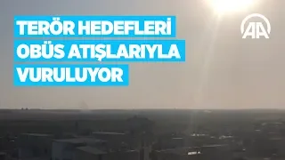 Tel Abyad'daki terör hedefleri obüs atışlarıyla vuruluyor