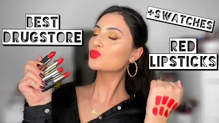 BEST DRUGSTORE RED LIPSTICKS | Lip Swatches + Reviews