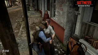Sick Arthur Trips and Falls Over A Woman - Red Dead Redemption 2