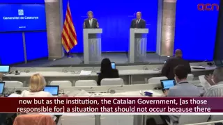 Catalan Government warns about extreme liquidity situation and accuses Rajoy of financial asphyxia