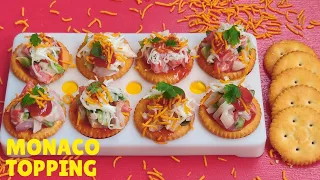 Monaco Biscuits with Topping | Party Starter | 5 minutes Snacks Recepe | kids Rec. | Cook With Mamta