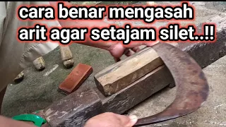 cara mengasah sabit