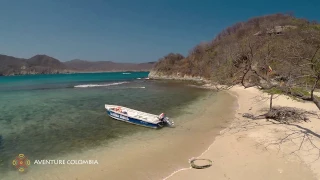 Tayrona Park - Cabo San Juan and Playa Cristal, Caribbean Coast in Colombia, from above with drone