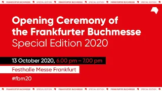 Opening Ceremony of the Frankfurter Buchmesse Special Edition 2020