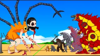 Godzilla Iron Earth, MechaGodzilla, Kong Vs BOSS DOLL Playing Squid Game Animation | 어몽어스 오징어 게임