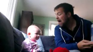 Margot loves Brown Bear, Brown Bear. Baby laughing